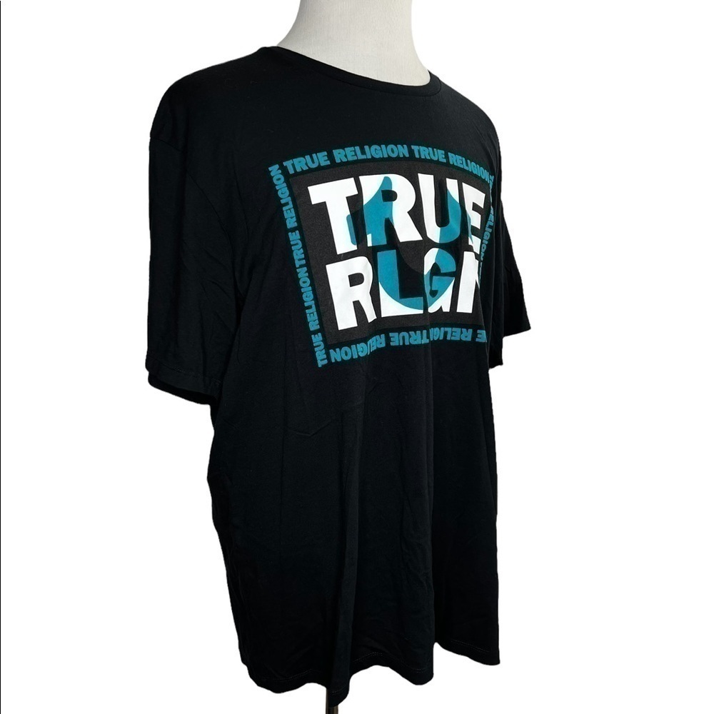 True Religion World Tour Frame SS Crew Neck Tee Shirt - Picture 2 of 9